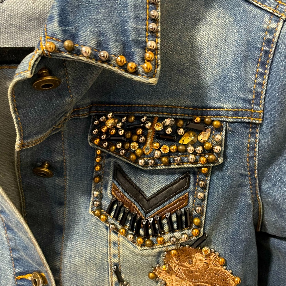 Embroidered Denim Jacket - Picture 2 of 9